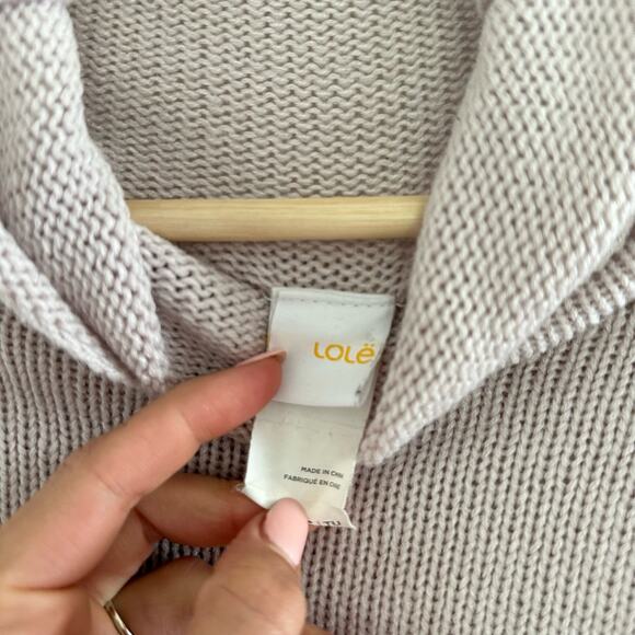 Lolë Iverness Knit Pullover Cowl Neck Poncho Sweater Pink - Picture 6 of 10